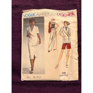 Vogue pattern 1456 suit blazer pencil skirt pants shorts bill blass size 12
